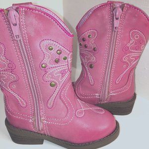 Little Girls Cherokee "Cowgirl Boots" Pink size 5